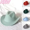 Beretten Natuurlijke kleur Western Cowboy Hat Dames Crimped Girl Fedora met Leather Toca Knight Hatberets Oliv22