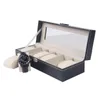 Kits d'outils de réparation Fashion 6 Slot Watch Box Case Holder Vitrine verrouillable - Couvercle en verre Hele22