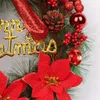 Dekorativa blommor kransar jul handgjorda konstgjorda kransar med klockor bowknot xmas främre dörr väggdekoration dekorationer ts2decorat