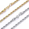 Chaînes en acier inoxydable corde torsadée chaîne colliers pour hommes femmes Hip Hop titane tour de cou mode fête bijoux chaînes