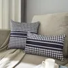 Pillow Case Nordic Modern Luxury Plaid Houndstooth Short Fluff Pillowcase Bedside Sofa Waist Back Cushion Cover With CorePillow