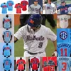 Ole Miss Baseball Jersey NCAA College Tim Elko Lance Lynn Knox Loposer TJ McCants Harris John Gaddis Drew McDaniel Derek Diamond Jack