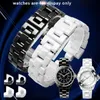 Bracelets de montre 7.5mm 6mm bracelet en céramique blanc noir bracelet de montre Couples remplacement pour J12Watch Hele22