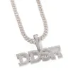 A-Z luxe personnalisé lettres de nom avec grand fermoir Zircon pendentif collier CZ Hip Hop glacé chaîne cubaine bijoux