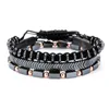 Perles, brins 3pcs / set perles de pierre naturelle bracelet tresse bracelets hommes femmes bijoux erkek bileklik amis pulseiras brazaletes cadeau