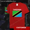 Camiseta con bandera de país de Tanzania, camiseta personalizada gratis, camisetas de algodón con nombre DIY y número 100 220620