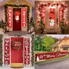 ホームポーチサインのクリスマスデコレーションメリー装飾ドアバナーハンギングクリスマス装飾