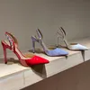 STILETTO HEEL Dress Shoes Aminah Aminah Abdul Jillil Sandals مصمم راينستون راينستون Slingbacks صندل أعلى جودة براءة اختراع جلدية 10.5 سم عالية الكعب 4-11