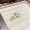 2022 Dangle Chandelier Minimalist Gold Gold Small Zirconia arocrings for Women Corean Style 2022 New Elings
