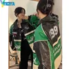 YICIYA Zwarte Bomber Vrouw Varsity Leren Jas Groen Racing Oversize Unisex Baseball Motorjas Dames Winterjassen 220819337877