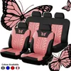 Autositzbezüge, Bezugssets für Damen, Zubehör, Innenausstattung, Frau und Mädchen, rosa Vorderkissen, Schmetterlings-Design, Auto