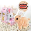 Peluche électrique lapin blanc mignon Simulation animal de compagnie à poil court peut courir et appeler les enfants jouer maison fille jouet pour animaux de compagnie