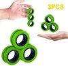 3pcs/set Anti-Stress Magnetic Rings Fidget Unzip Toy Party Favor Magic Tools Children Magnetic Ring Finger Spinner Adult Decompression Toys