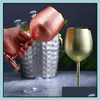 Wijnglazen drinkware keuken eetbar huizen tuin 500 ml glas metalen beker champagne 304 roestvrij staal sier gouden koperen druppel levering