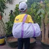 18 * 9.5 بوصة Seersucker حقائب سفر تخصيص Workerbag المطرزة القماش الخشن حقيبة كيد النشاط في الهواء الطلق حقيبة حمل