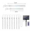 Cordes 30cm 50cm 8 tubes télécommande solaire météore pluie fée lumière extérieure étanche décoration de mariage de noël pour la maison jardin LED