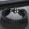 12mm Stainless Steel Thick Bracelets Men 18K Gold Plated Twist Link Chain Bracelet Gifts Silver Black Fashion Domineering Wristband Punk Hip