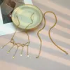 Chokers Ailodo 2 PCs/Set Star Pingente Cara de Cara Chegante para Mulheres Gold Prail Color Party Casamento Jóias Presente 2022CHOKERS GODL2