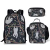 HBP Climbing Branch Sloth Fashion Cute Printed Student Backpack Single Shoulder Bag Pencil Bag Three Piece Set 220804