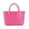 Vattentät kvinna EVA Tote Stora shoppingkorgväskor Washable Beach Silicone Bog Bag Purse Eco Jelly Candy Lady Handbags342P