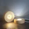 Lamphållare baserar 100mm 3D träbas runt USB Nattljus LED Displayhållare för kulkristallsfär DIY -belysningstillbehör