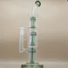 16" Three layer Green Delux Hookah Water Pipe Bong Glass Bongs Smoke Pipes Bongs Water Bottles Dab Rig 18mm Bowl