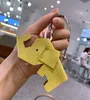 designer leather elephant rabbit pendant Bag Parts lychee pattern cowhide ornament car key chain bags decoration 100% cowhide Accessories girls toys solid color HBP