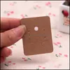 3.8*4.8Cm 100 Pcs/Lot papier Kraft boucles d'oreilles faites à la main oreille goujon étiquettes petit mignon boucle d'oreille emballage affichage étiquette carte livraison directe 2021 étiquettes prix