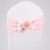 Elastische gratis hotelstoel Cover Back Butterfly Sashes Wedding Celebration Wedding Decoratie Streamer Riem Bloem