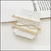 Pinki do włosów Akcesoria Produkty Gold Metal Minimalistyczne geometryczne klipy nieregularne imitination Pearl HairPins Barrette Hairgrip Styling Dr