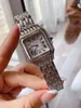 패션 고품질 여성 시계 스테인리스 스틸 소재 오리지널 버클 쿼츠 시계 블루 핸즈 다이얼 직경 27 22mm