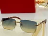 Moda Carti Luxury Luxury Sunglasses Designer Buffalo Horns Homens Designer Sol óculos de sol cinza lengs retangulares de metal polido azul cinza alta Lengs retangulares