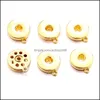 Uroki biżuterii Odkrycia komponenty Sier Rose Gold Stop 18 mm Ginger Snap Button Wiselanty do snapów Bransoletka Naszyjnik DIY ACC ACC