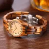 Armbandsur högkvalitativt trätur Kvinnor Små guld Stylish Armband Quartz Wristwatch Ladies Clock Relogio Feminino Female Boxwris