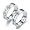 Moda I Love You Pierścień miłośnicy klasycznego projektanta Rhinestone Finger Ring Men Kobiety Tytanium Steel Crystal Jewelry Prezenty dla pary