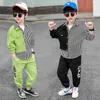 Ensembles de vêtements Boys Patchwork Shirt Coat pantalon 2pcs Set Enfants Spring Automn Vêtements Kids Casual Tentifit Teen Striped Veste 2190504