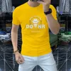 2022 Summer New Western Style Men's T-Shirts Letter Design High Grade 5D Colorful Hot Diamonds Process Short Sleeve O-neck Slim Cotton Fashion Tees Multi Colors M-4XL