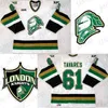 Nik1 Custom CHL London Knights Maglia Mitch Marner 88 Patrick Kane 61 Tavares Rick Nash Maglia da hockey nera verde bianca cucita