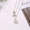 Pendant Necklaces Simple Retro Girls Chain Necklace Choker Jewelry Gift Fashion Temperament Lotus Multilayer For WomenPendant