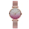 Avanços de pulso 2022 Luxo Luxo de 30bar Gradiente aquático Color Women Feminino Selógio Fans de aço inoxidável Esporte casual Sport Gold Rose Gold