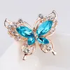 Cristal dessin animé papillon broches pour femmes en trois dimensions personnalité diamant broche broche bijoux vêtements Corsage femme