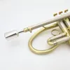 Erweiterte kundenspezifische professionelle MARGEWATE-Trompete Bb Tune Messing vergoldete Oberfläche Professionelle Musikinstrumente mit Koffer