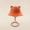 Parentkid Cartoon Frog Bucket Panama Fishing Cap Cute Froggy Hat Femme Bob Chapeau Outdoor Sunscreen Fisherman Gorros 220629