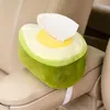 Caja de pañuelos para el hogar Kawaii, nueva y creativa, caja de pañuelos de dibujos animados suaves, bonita caja de pañuelos para coche de frutas, bonito servilletero, adorno para asiento de coche, regalos