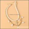 Hänge halsband hängsmycken smycken retro cross modedesigner imitation pärla halsband personlighet mix och match handgjorda klavikelkedja