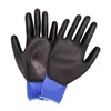 Hand Gloves Blue Polyester Black PU Safety Work Gloves Garden Glove OEM 13G7879720