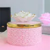 Opslagflessen Potten Noordse keramische sieradendoos met 3D Rose Flower Deksel Creatieve ketting Ring Office Desktop Make -up Organisator Candy Jarst