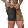 Summer men's double deck Beach Shorts Large Mesh breathable fitness training pants sports casual Capris