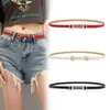 Belts IORSEBIT Gold Buckle Belt Women Fashion Thin Pu Female Jeans Dress Brand Design Waistband 2022293f