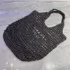 Yaz plajı seyahat çantaları Raffia Straw Hasır Totes Bag Kadın Lüks Tasarımcı Moda Paris Dokuma Alışveriş Çantası Hollow Out Çanta 2301